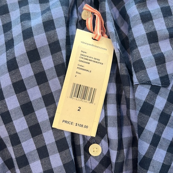 NWT Vineyard Vines checked button down 2 - Picture 4 of 5